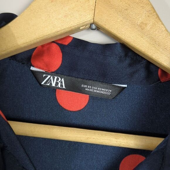 Zara polkadot blouse black and red size xs - Picture 2 of 5